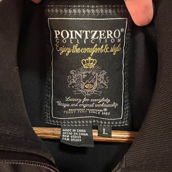 Point Zero Men’s Black and Sky Blue Track Jacket - Picture 4 of 5